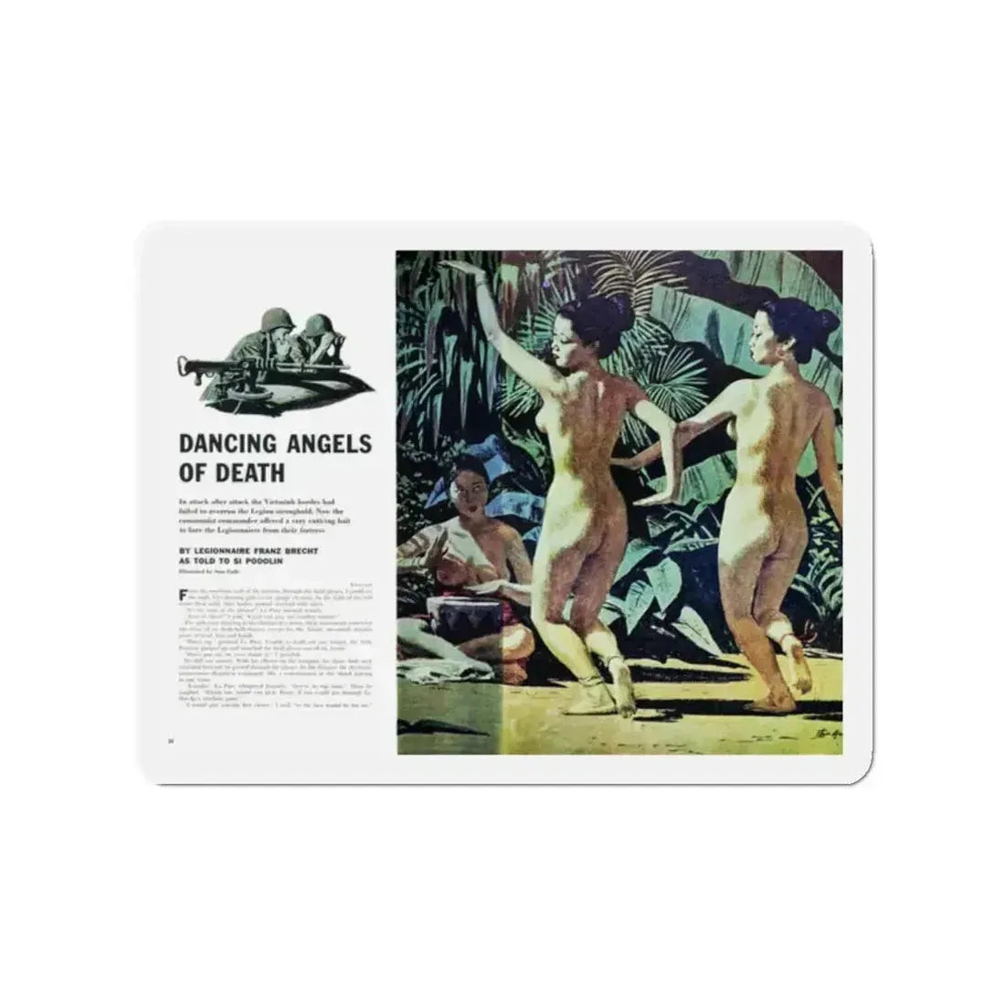 Dancing Angels of Death, True magazine, September 1955 (Magazine Illustration) Refrigerator Magnet - The Sticker Space