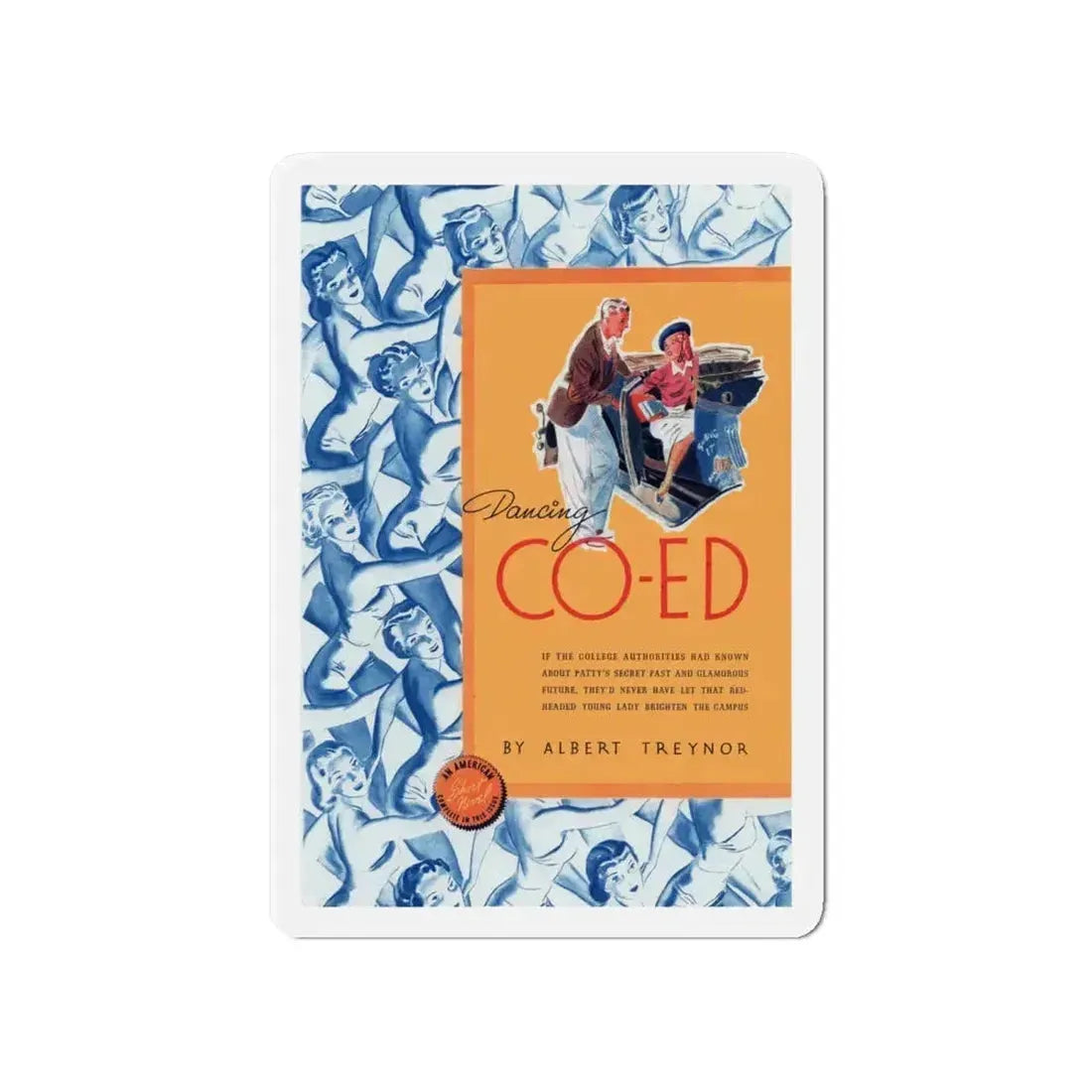 Dancing Co-Ed, The American Magazine, September 1938 (Magazine Illustration) Refrigerator Magnet 4 Inch - The Sticker Space
