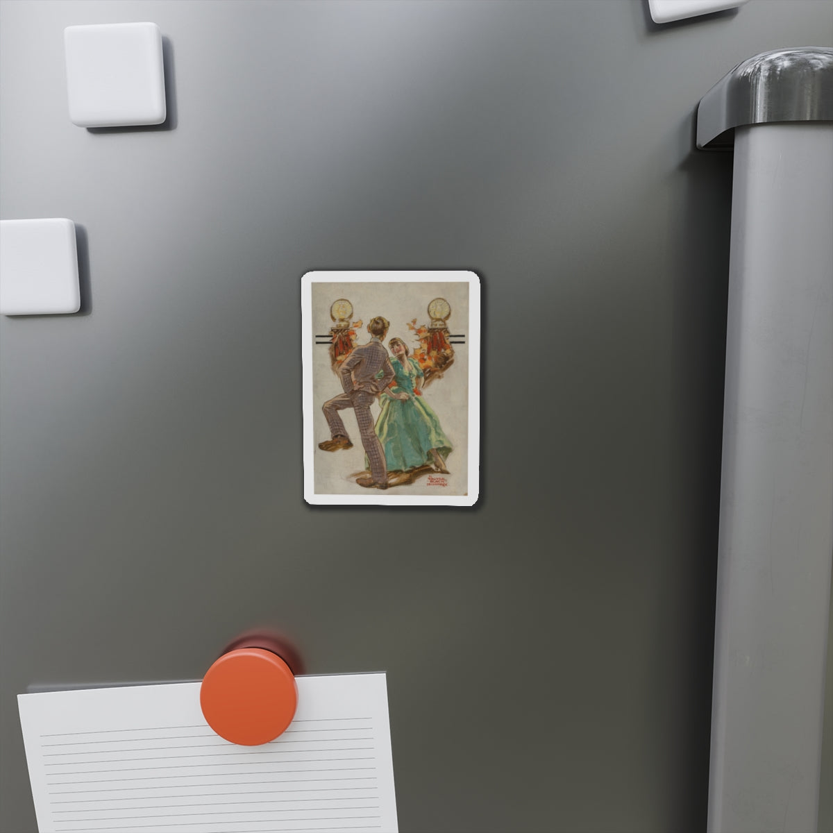 Dancing, The Saturday Evening Post cover study (Magazine Illustration) Refrigerator Magnet-The Sticker Space