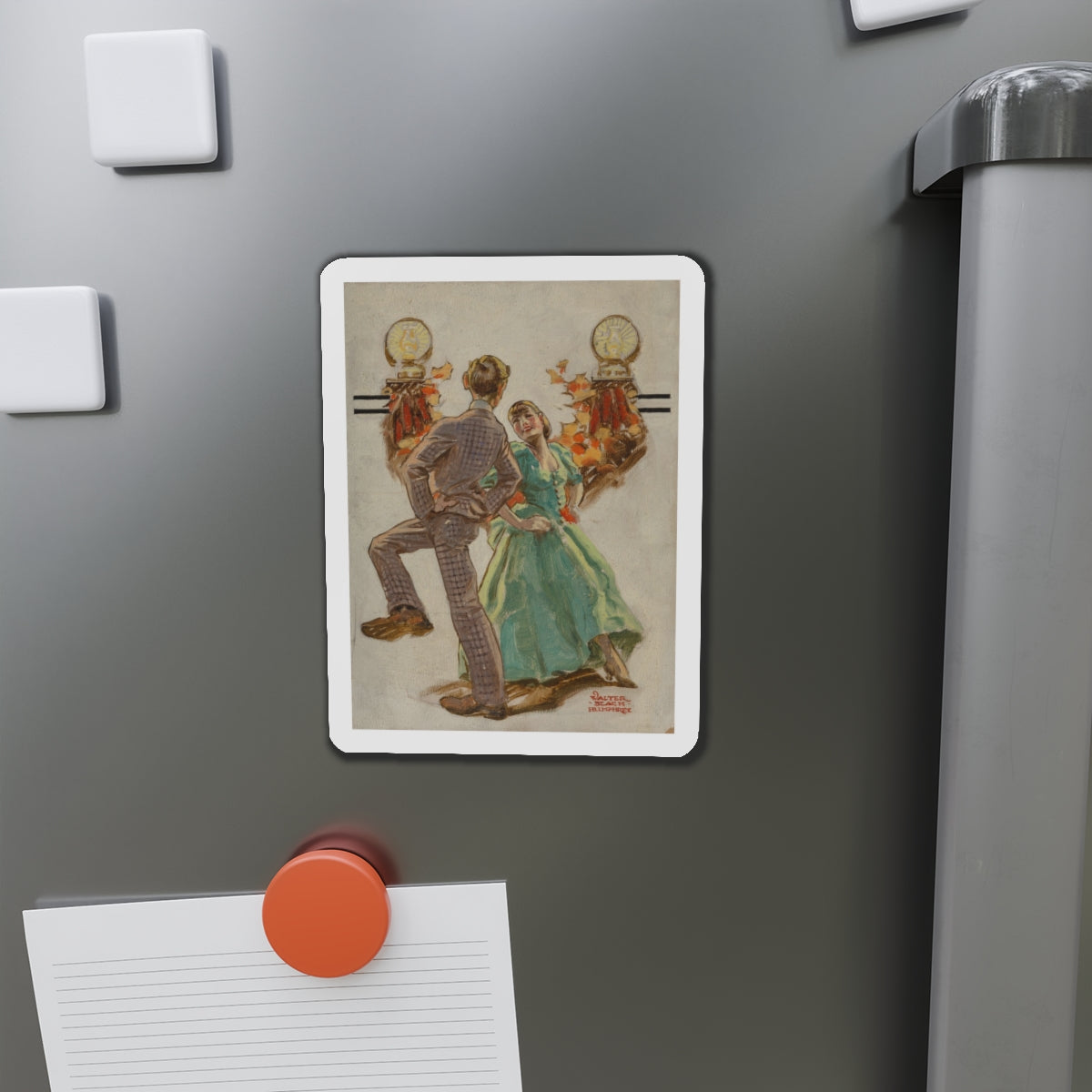 Dancing, The Saturday Evening Post cover study (Magazine Illustration) Refrigerator Magnet-The Sticker Space