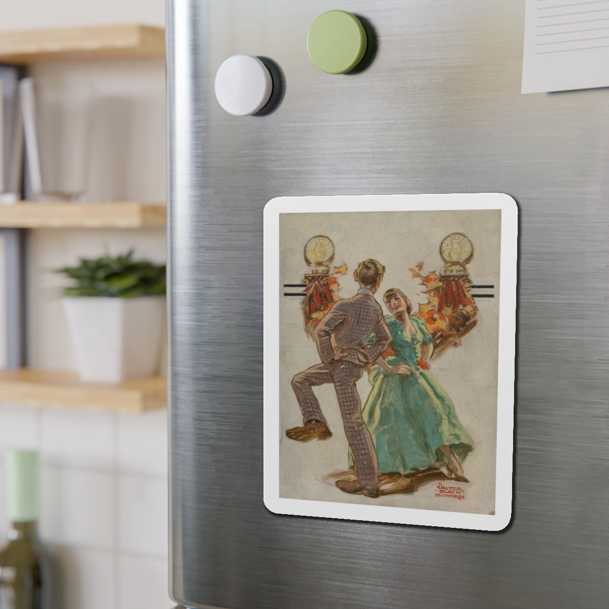 Dancing, The Saturday Evening Post cover study (Magazine Illustration) Refrigerator Magnet-The Sticker Space