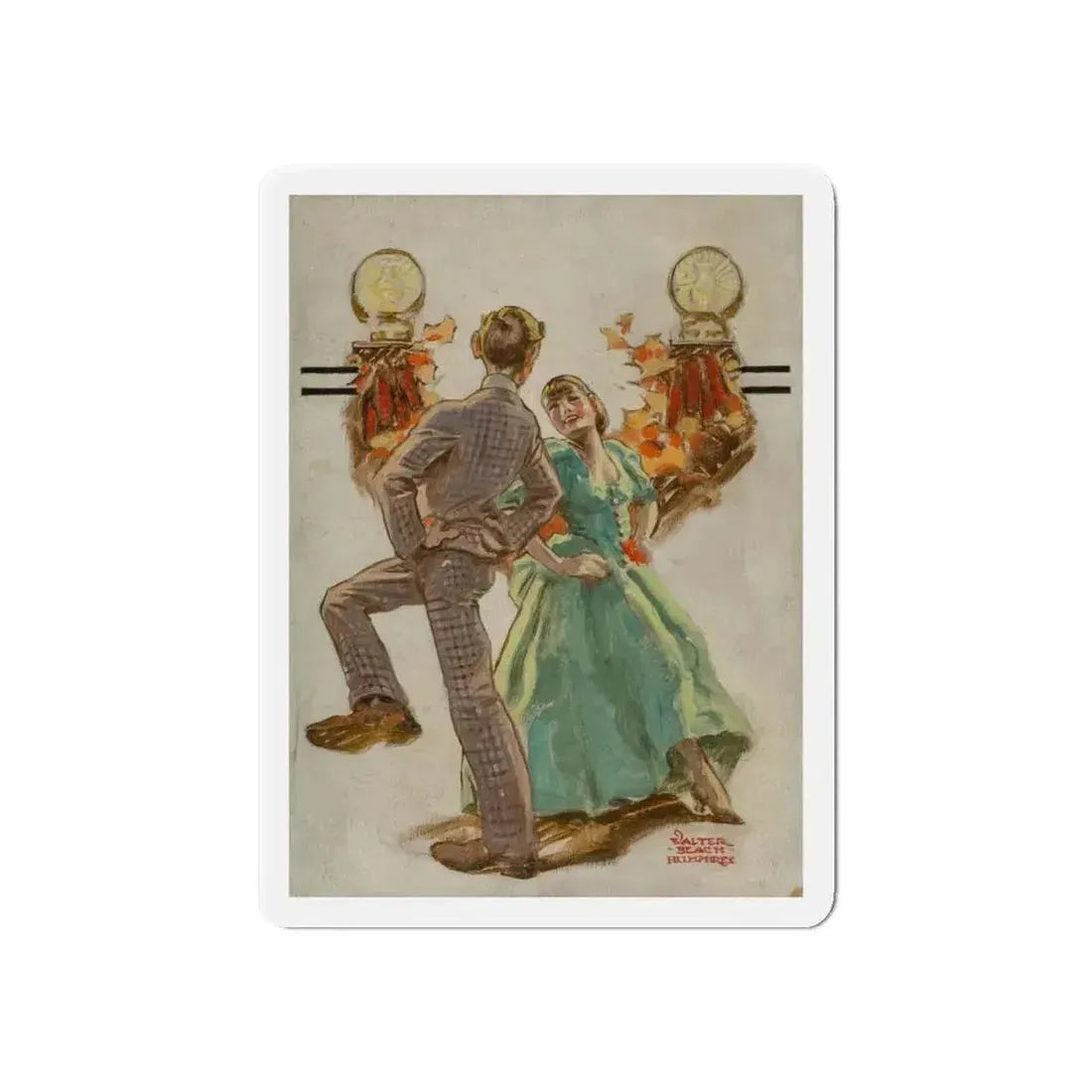Dancing, The Saturday Evening Post cover study (Magazine Illustration) Refrigerator Magnet - The Sticker Space