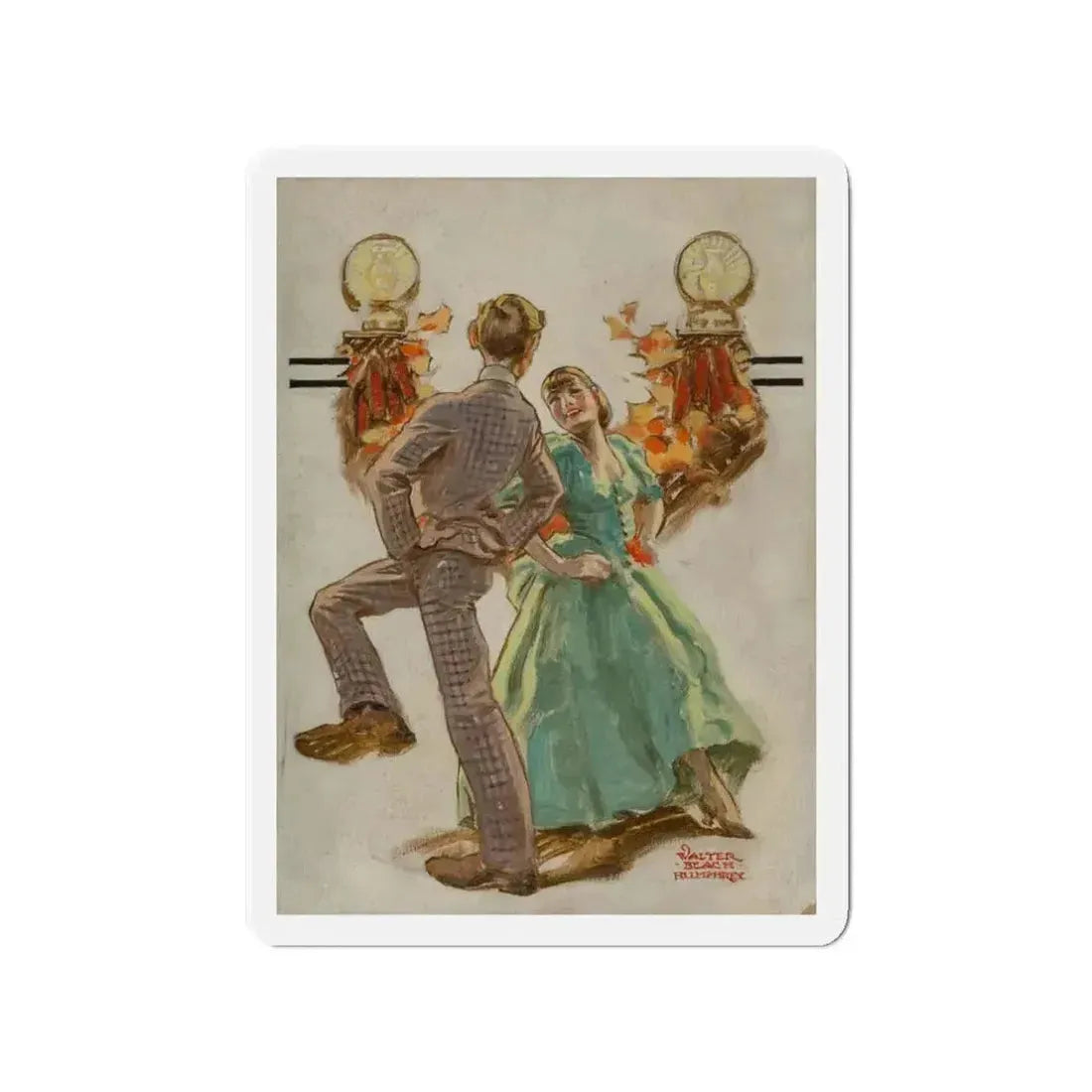 Dancing, The Saturday Evening Post cover study (Magazine Illustration) Refrigerator Magnet - The Sticker Space