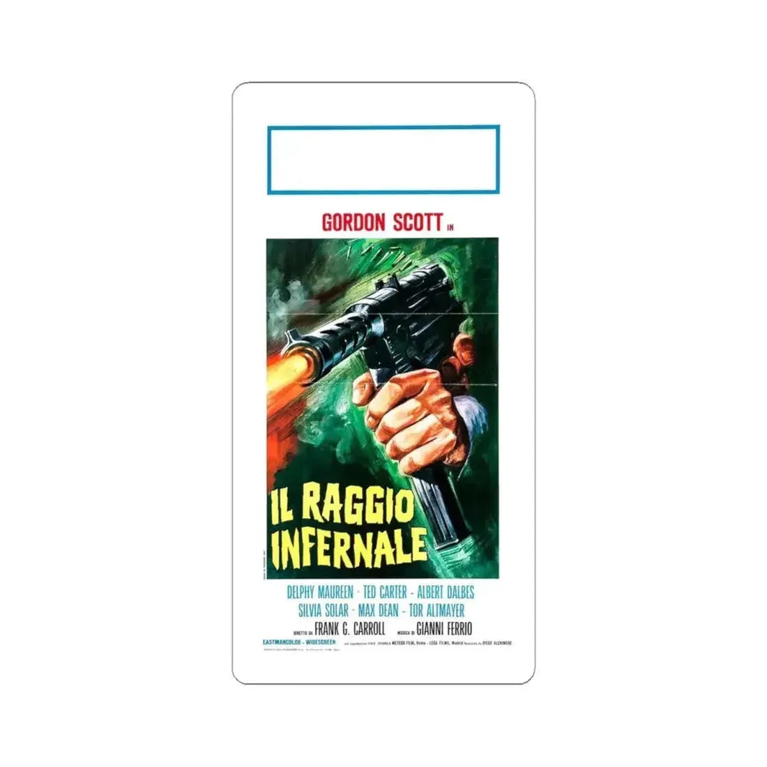 DANGER DEATH RAY (ITALIAN) 1967 Movie Poster - STICKER Vinyl Kiss-Cut Decal 4 Inch White - The Sticker Space