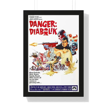 DANGER DIABOLIK 1968 - Framed Movie Poster 16″ x 24″ Black - The Sticker Space