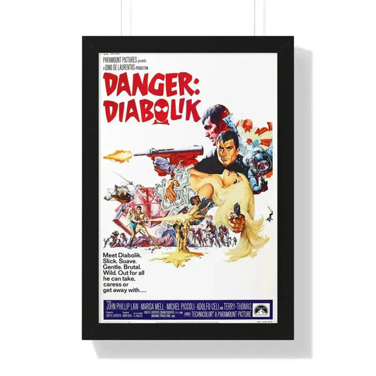 DANGER DIABOLIK 1968 - Framed Movie Poster 16″ x 24″ Black - The Sticker Space
