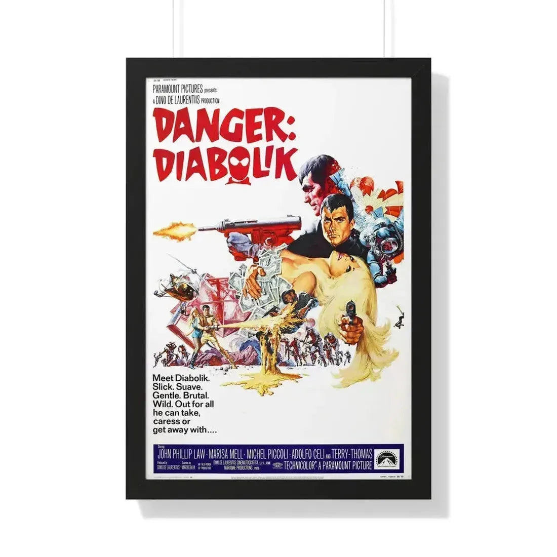 DANGER DIABOLIK 1968 - Framed Movie Poster 20" x 30" Black - The Sticker Space