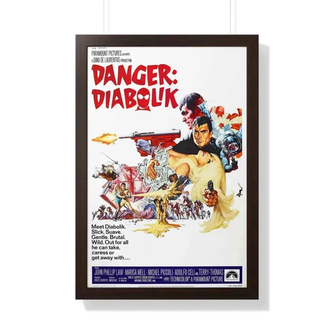 DANGER DIABOLIK 1968 - Framed Movie Poster 20" x 30" Walnut - The Sticker Space