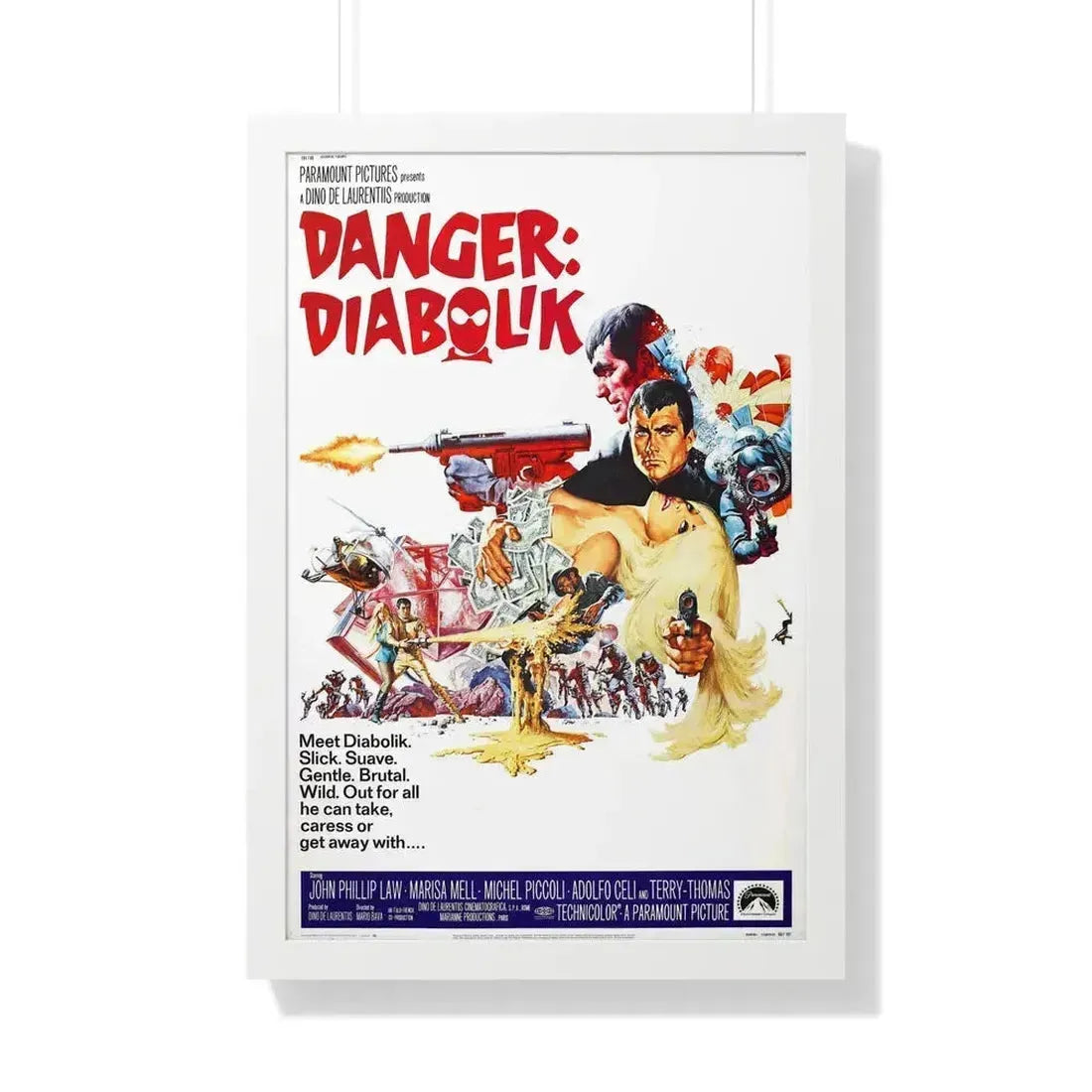 DANGER DIABOLIK 1968 - Framed Movie Poster 20" x 30" White - The Sticker Space