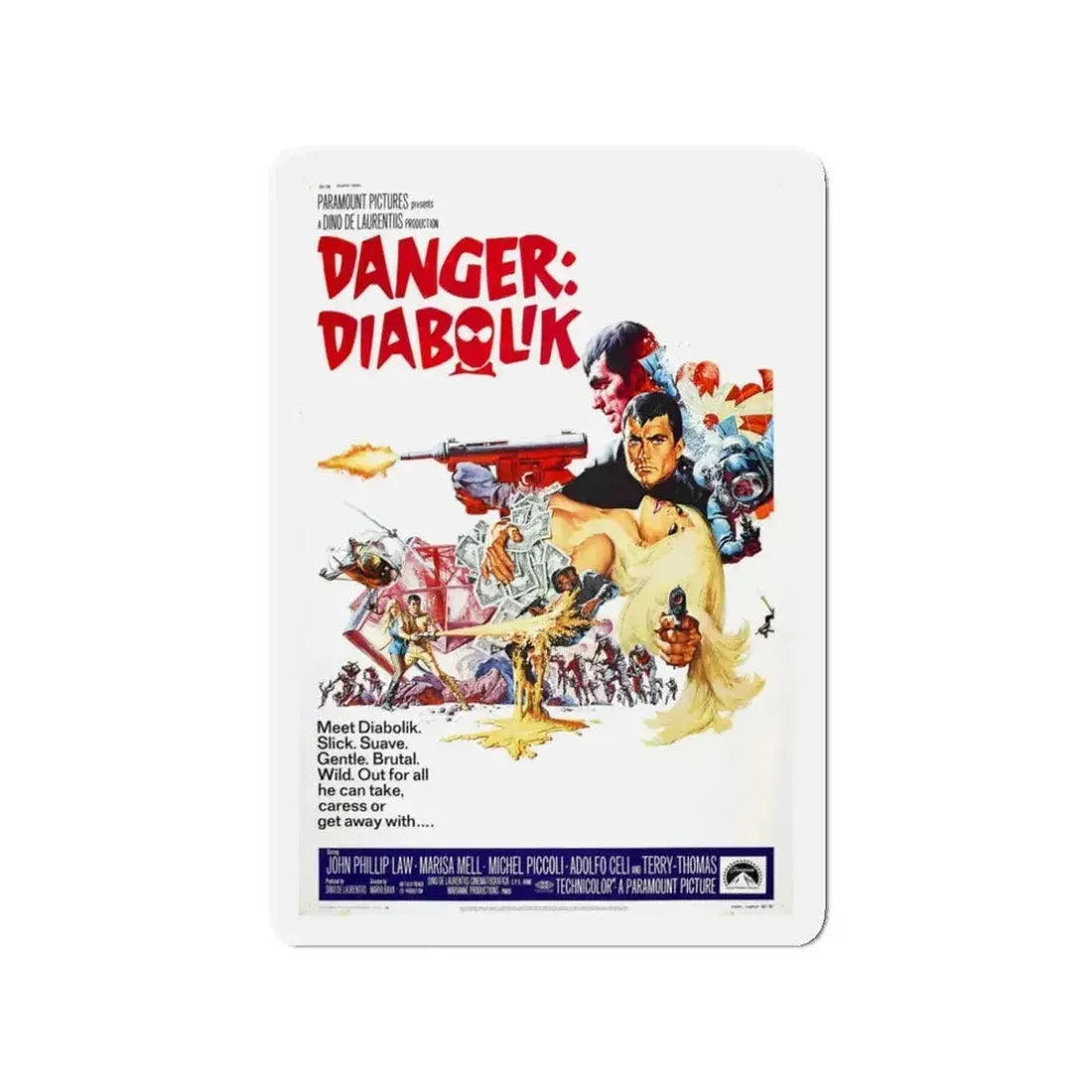 DANGER DIABOLIK 1968 Movie Poster - Refrigerator Magnet - The Sticker Space