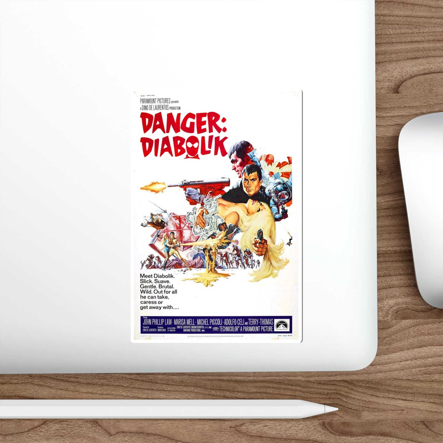 DANGER DIABOLIK 1968 Movie Poster STICKER Vinyl Die-Cut Decal-The Sticker Space