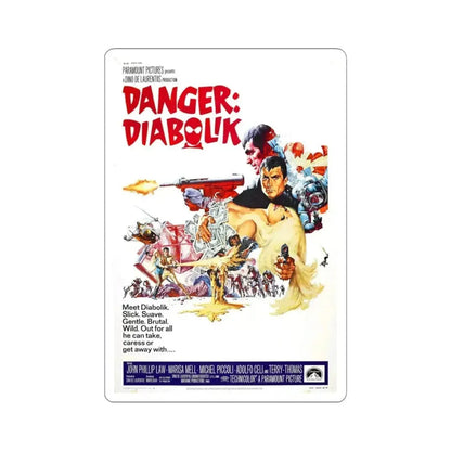 DANGER DIABOLIK 1968 Movie Poster - STICKER Vinyl Kiss-Cut Decal 4 Inch White - The Sticker Space