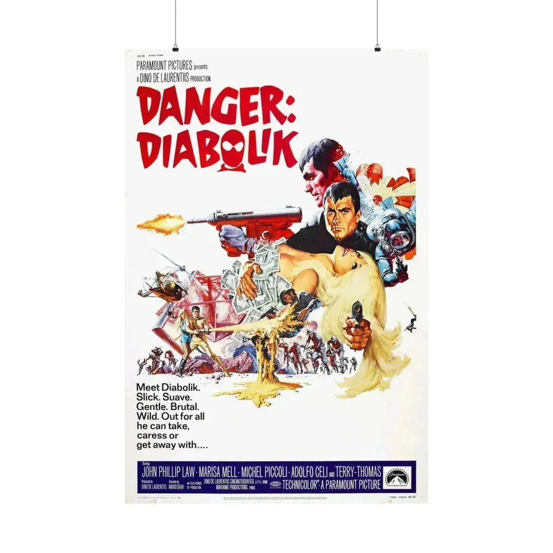 DANGER DIABOLIK 1968 - Paper Movie Poster 36" x 54" Matte - The Sticker Space