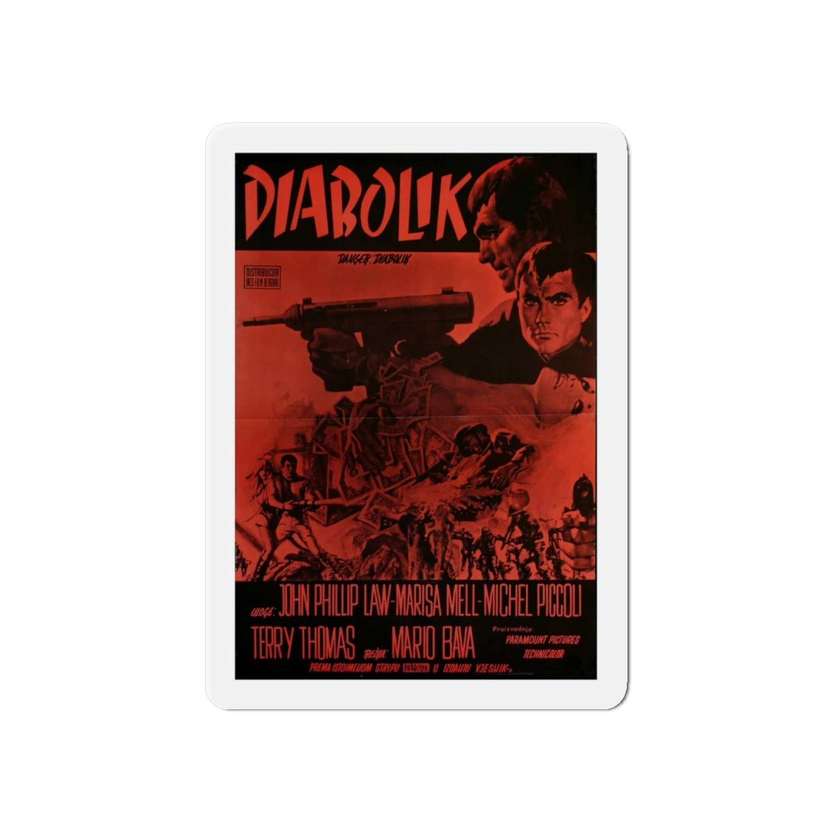 DANGER DIABOLIK (2) 1968 Movie Poster - Die-Cut Magnet-6 × 6"-The Sticker Space