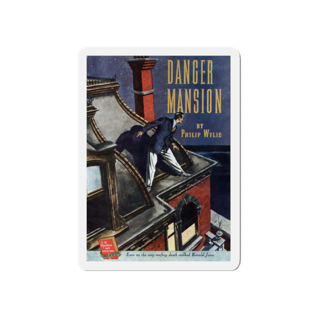 Danger Mansion (1), The American Magazine, December 1937 (Magazine Illustration) Refrigerator Magnet-5" x 5"-The Sticker Space