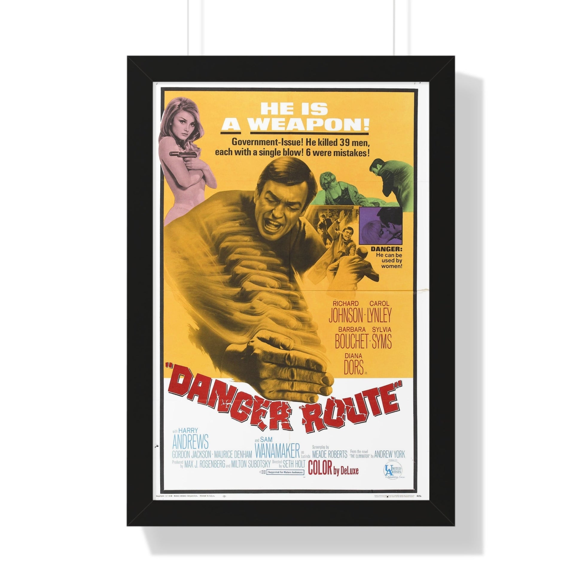 DANGER ROUTE 1967 - Framed Movie Poster-16″ x 24″-The Sticker Space