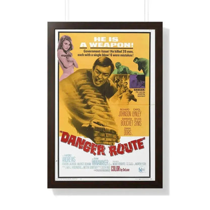 DANGER ROUTE 1967 - Framed Movie Poster 20" x 30" Walnut - The Sticker Space