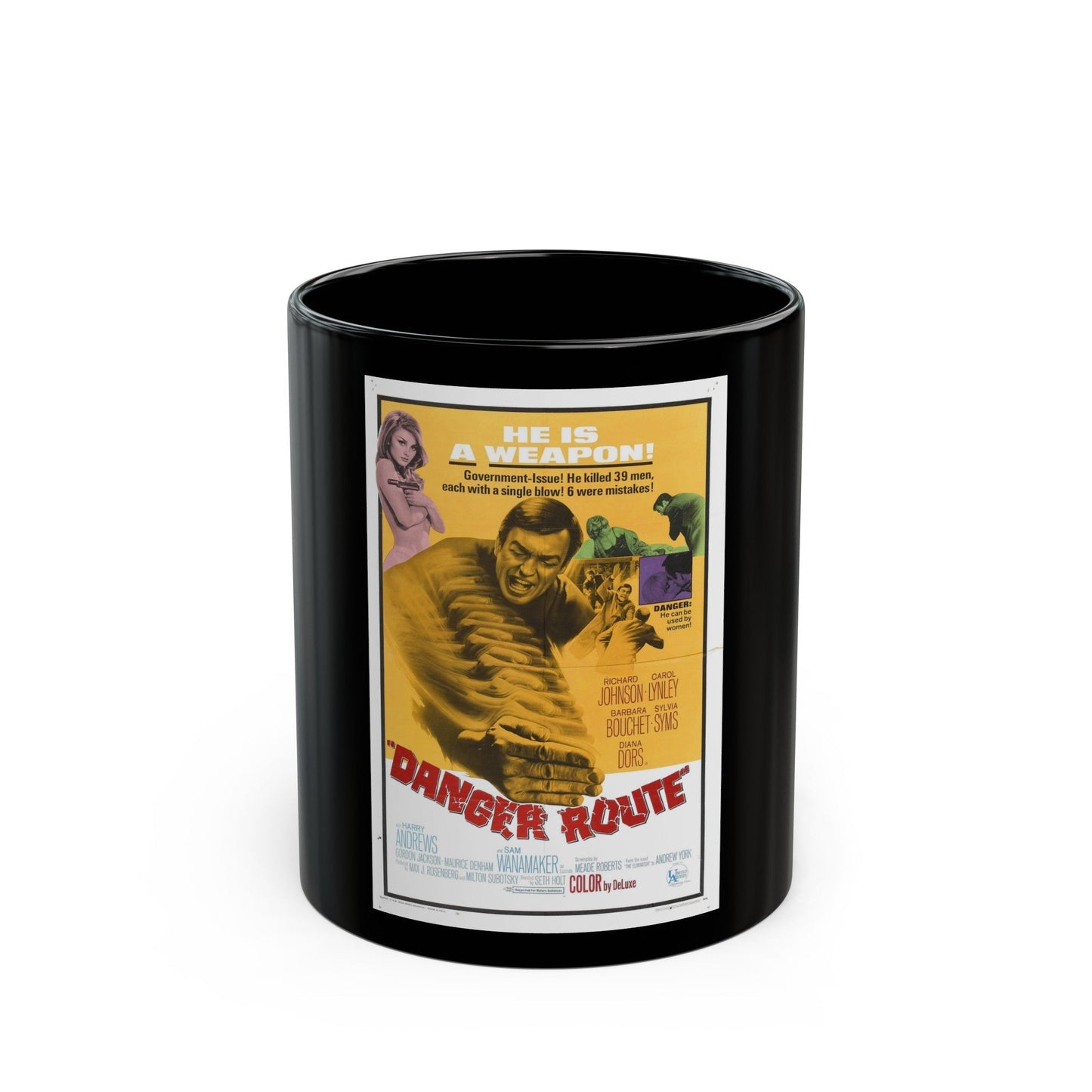 DANGER ROUTE 1967 Movie Poster - Black Coffee Mug-11oz-The Sticker Space