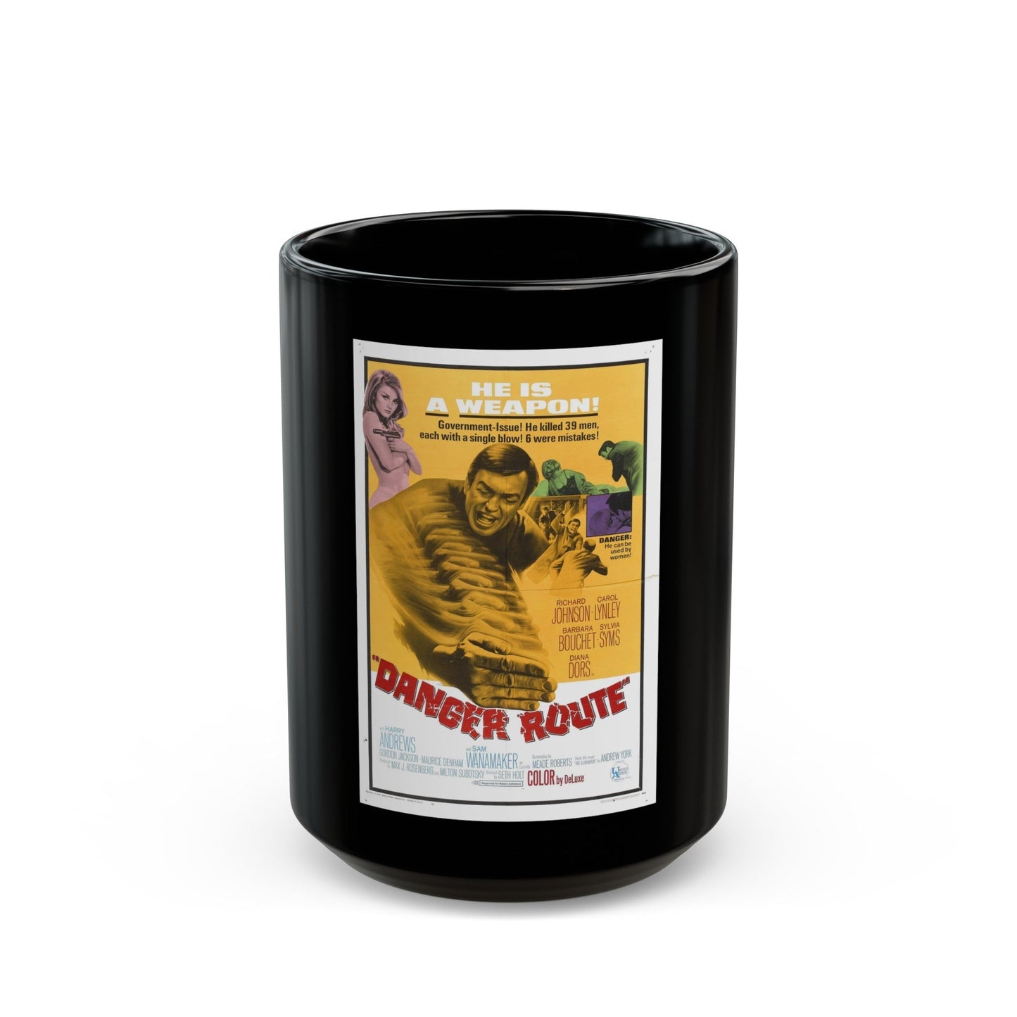 DANGER ROUTE 1967 Movie Poster - Black Coffee Mug-15oz-The Sticker Space