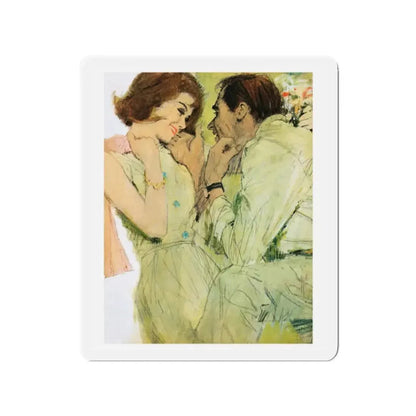 Danger Wife At Work! by Mary James, Woman's Own magazine, 1963 (Magazine Illustration) Refrigerator Magnet 2 Inch - The Sticker Space