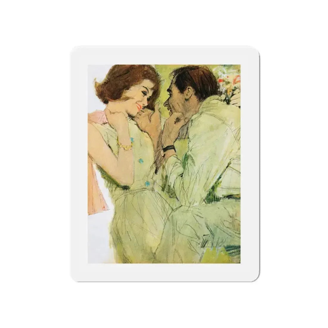 Danger Wife At Work! by Mary James, Woman's Own magazine, 1963 (Magazine Illustration) Refrigerator Magnet 4 Inch - The Sticker Space