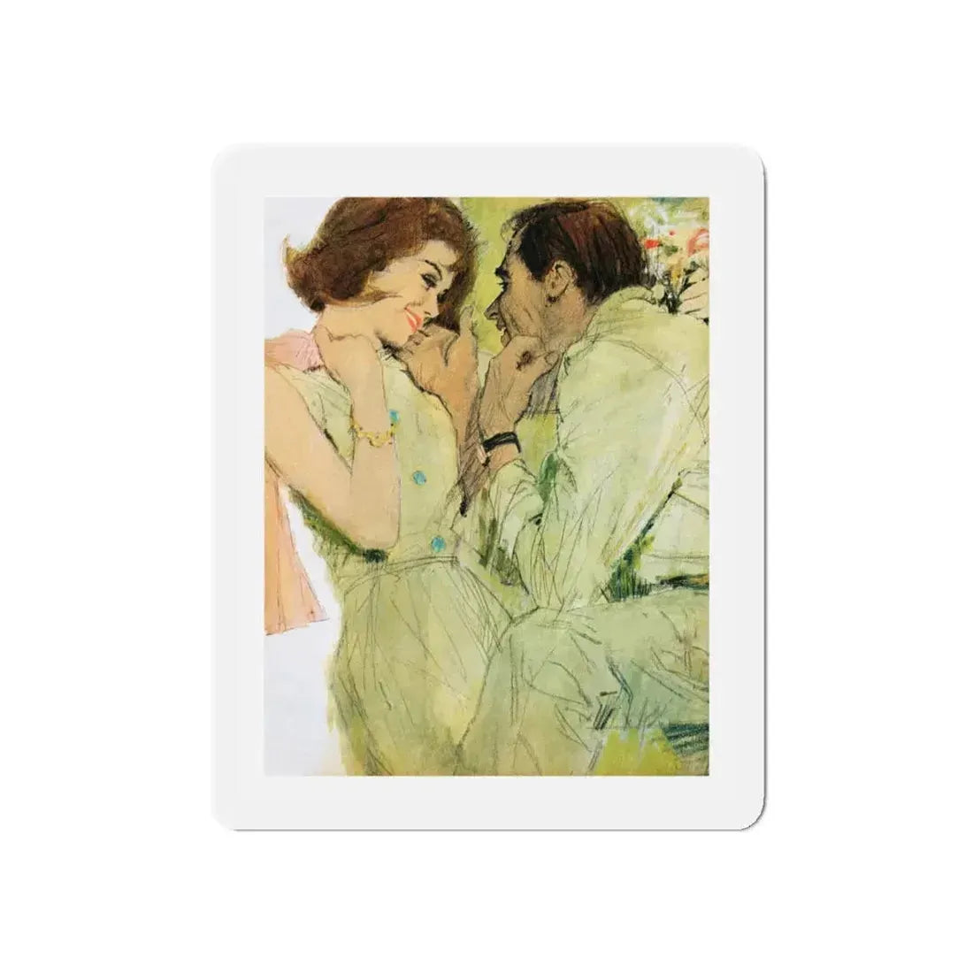 Danger Wife At Work! by Mary James, Woman's Own magazine, 1963 (Magazine Illustration) Refrigerator Magnet 5 Inch - The Sticker Space