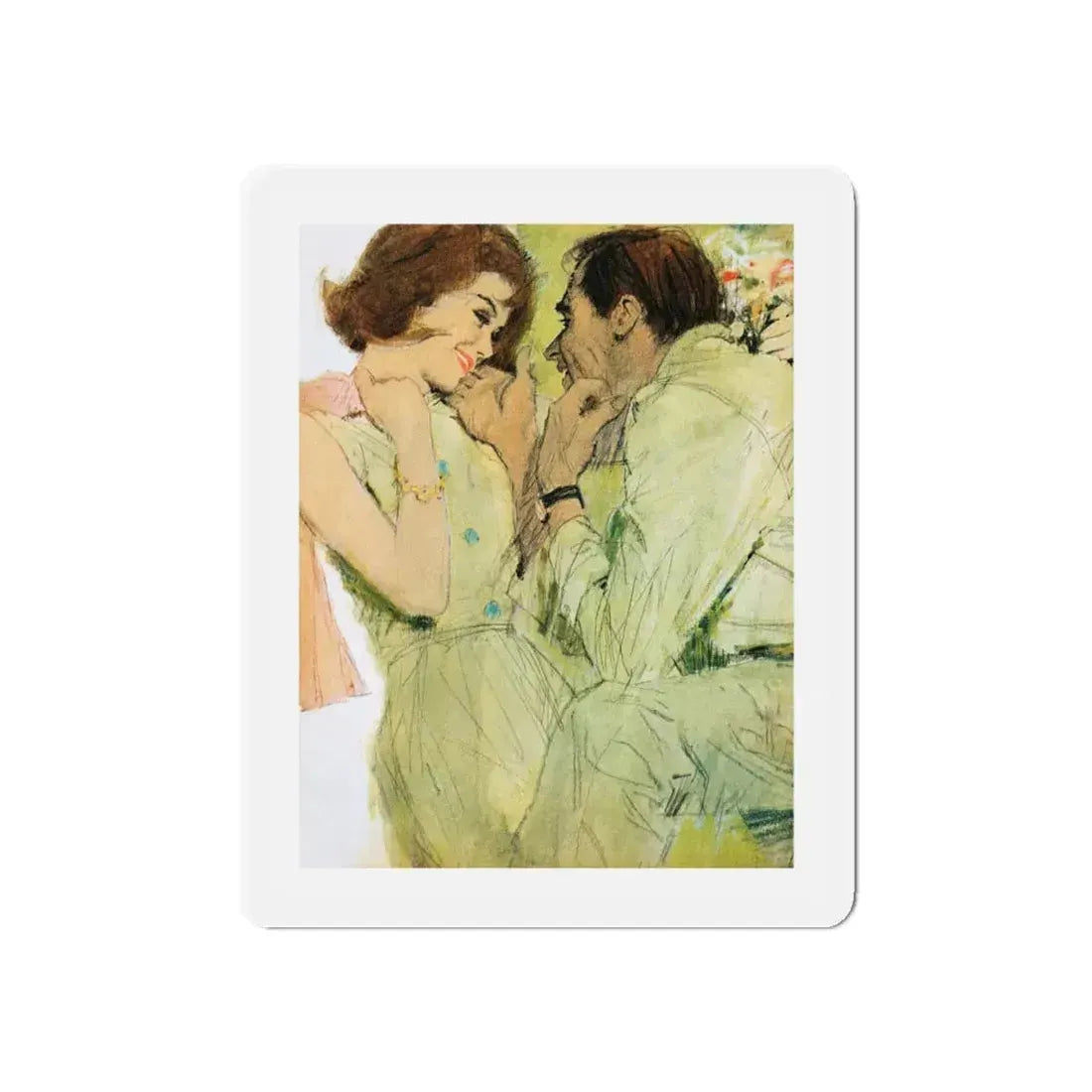 Danger Wife At Work! by Mary James, Woman's Own magazine, 1963 (Magazine Illustration) Refrigerator Magnet 6 Inch - The Sticker Space