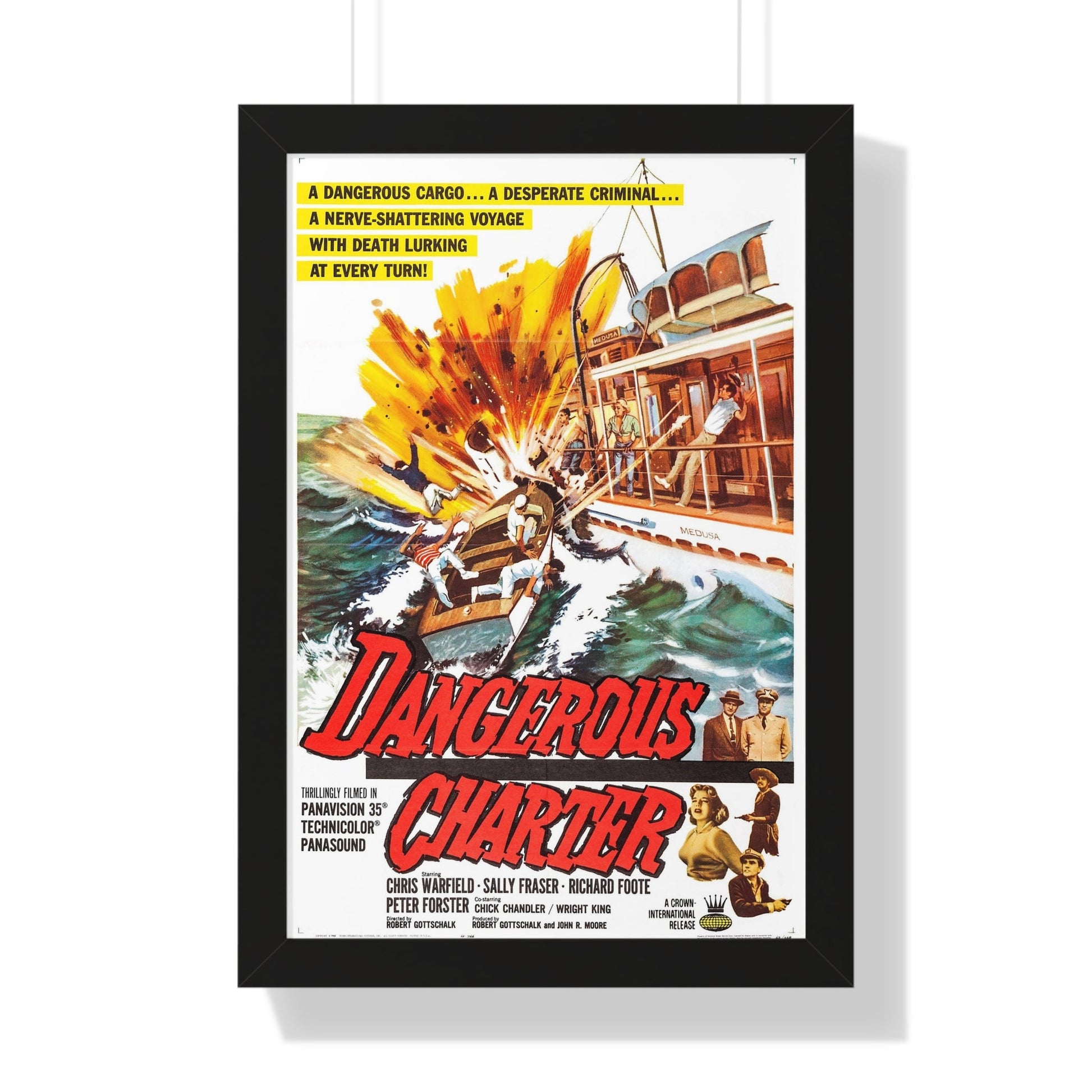 DANGEROUS CHARTER 1962 - Framed Movie Poster-16″ x 24″-The Sticker Space