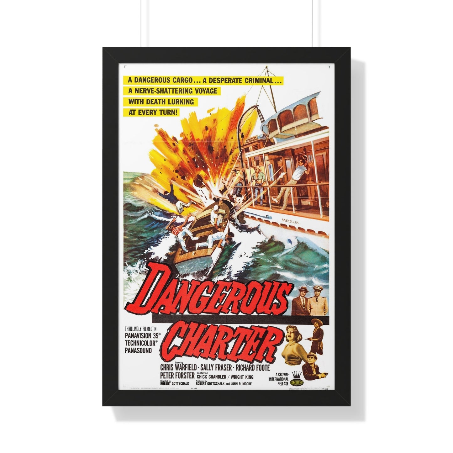 DANGEROUS CHARTER 1962 - Framed Movie Poster-20" x 30"-The Sticker Space