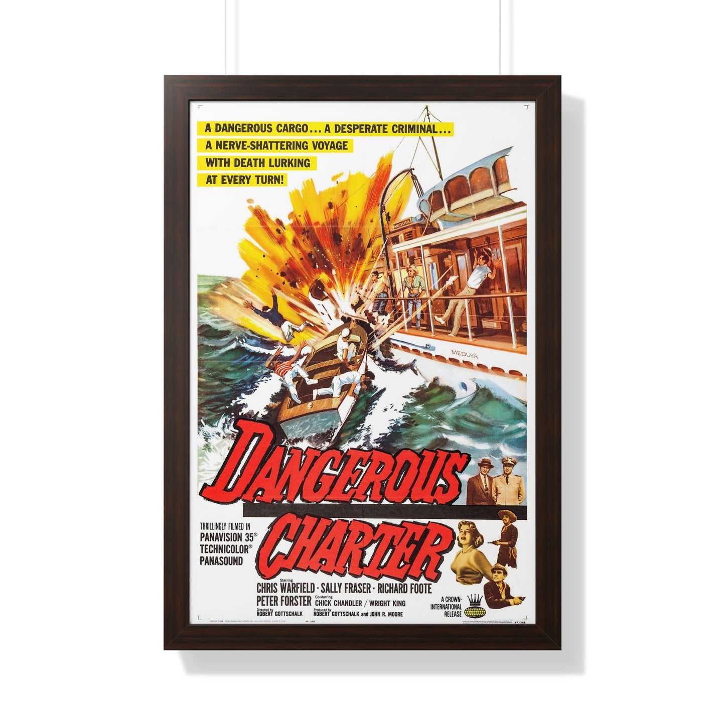 DANGEROUS CHARTER 1962 - Framed Movie Poster-20" x 30"-The Sticker Space