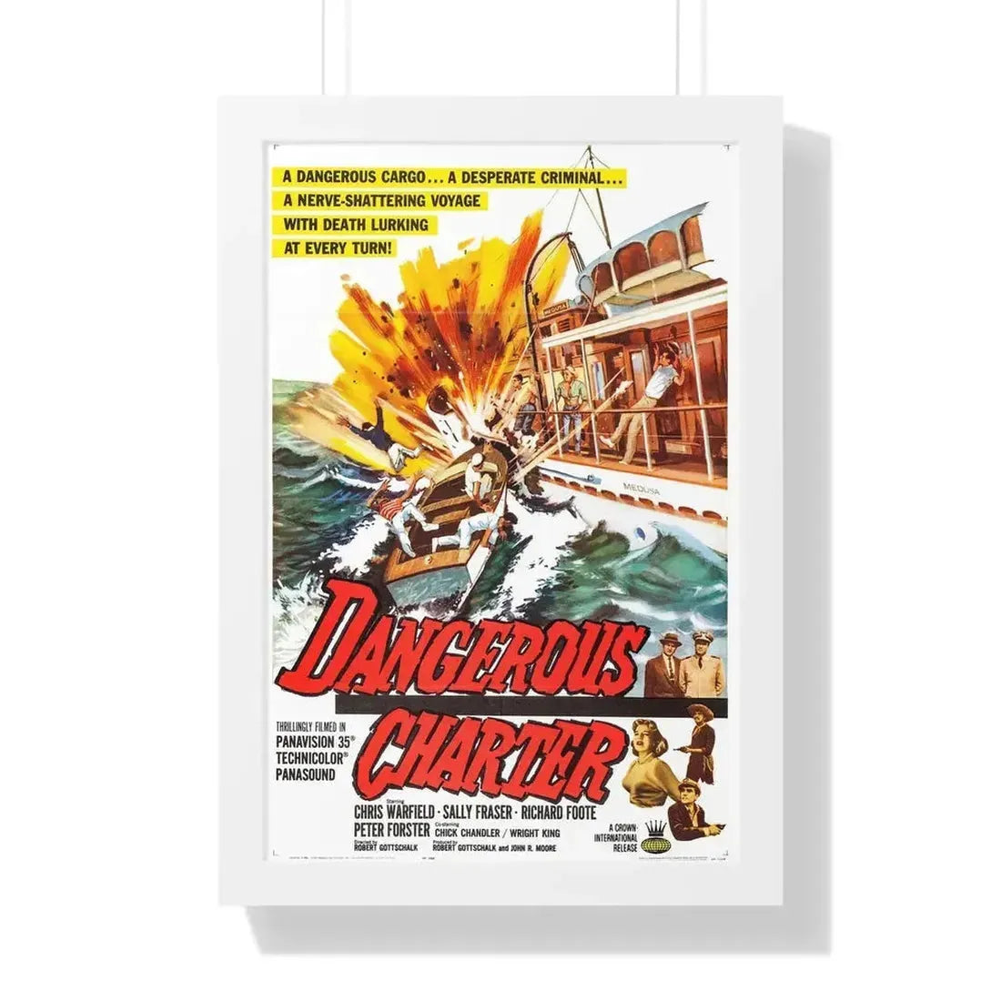 DANGEROUS CHARTER 1962 - Framed Movie Poster - The Sticker Space