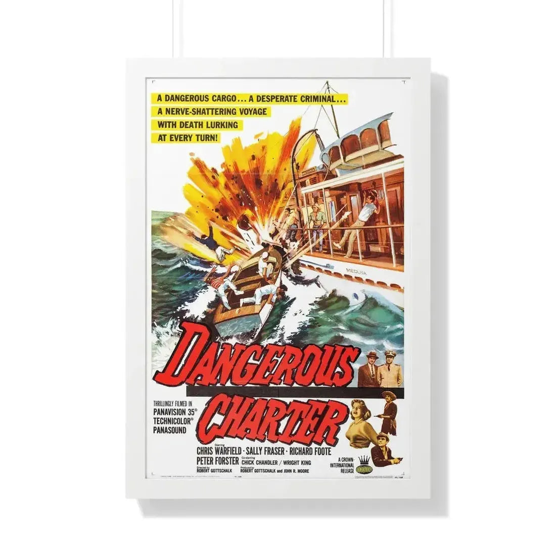 DANGEROUS CHARTER 1962 - Framed Movie Poster - The Sticker Space