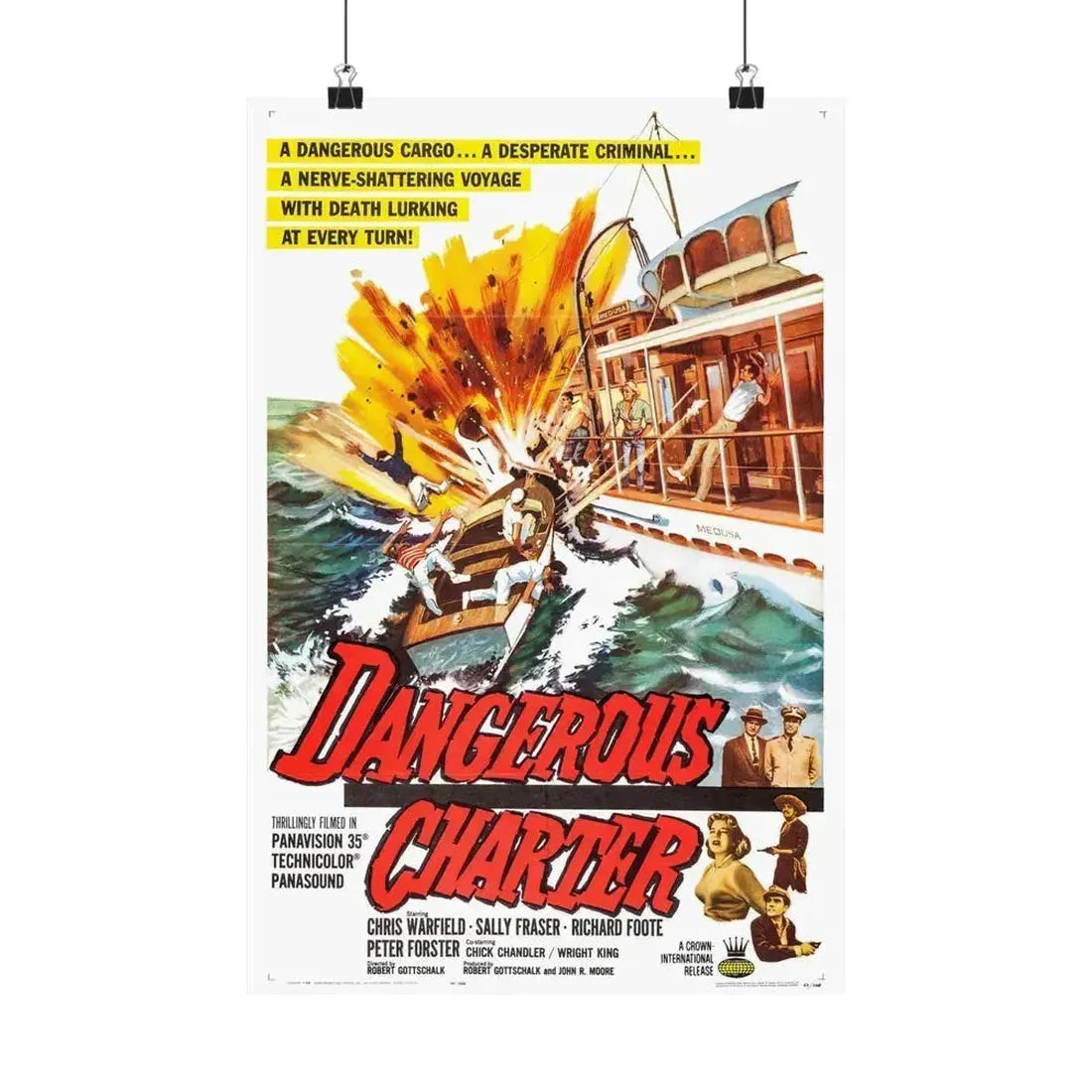 DANGEROUS CHARTER 1962 - Paper Movie Poster 12″ x 18″ Matte - The Sticker Space