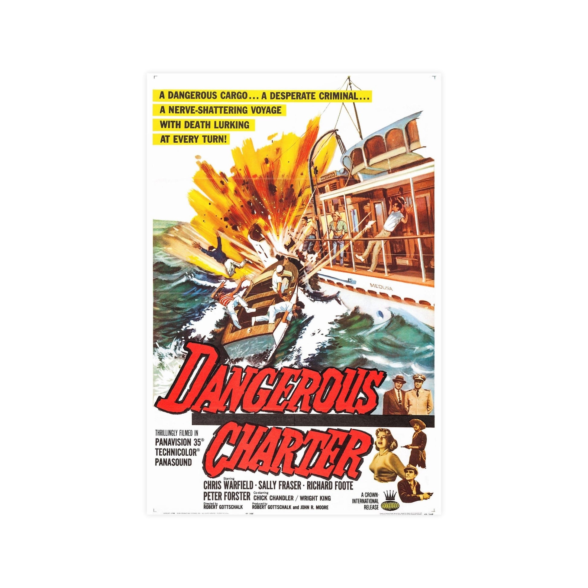 DANGEROUS CHARTER 1962 - Paper Movie Poster-12″ x 18″ (Vertical)-The Sticker Space