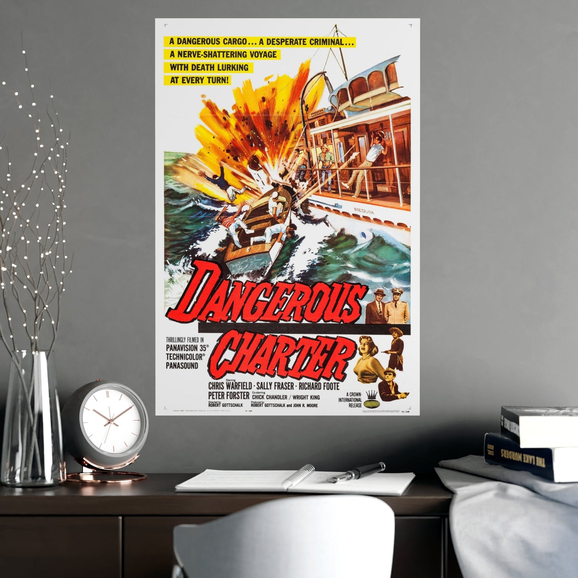 DANGEROUS CHARTER 1962 - Paper Movie Poster-The Sticker Space