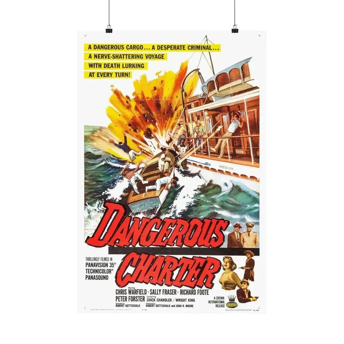 DANGEROUS CHARTER 1962 - Paper Movie Poster - The Sticker Space