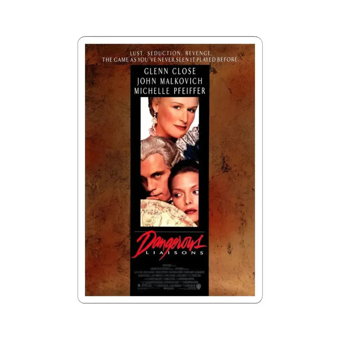 Dangerous Liaisons 1988 Movie Poster - STICKER Vinyl Kiss-Cut Decal 3 Inch White - The Sticker Space