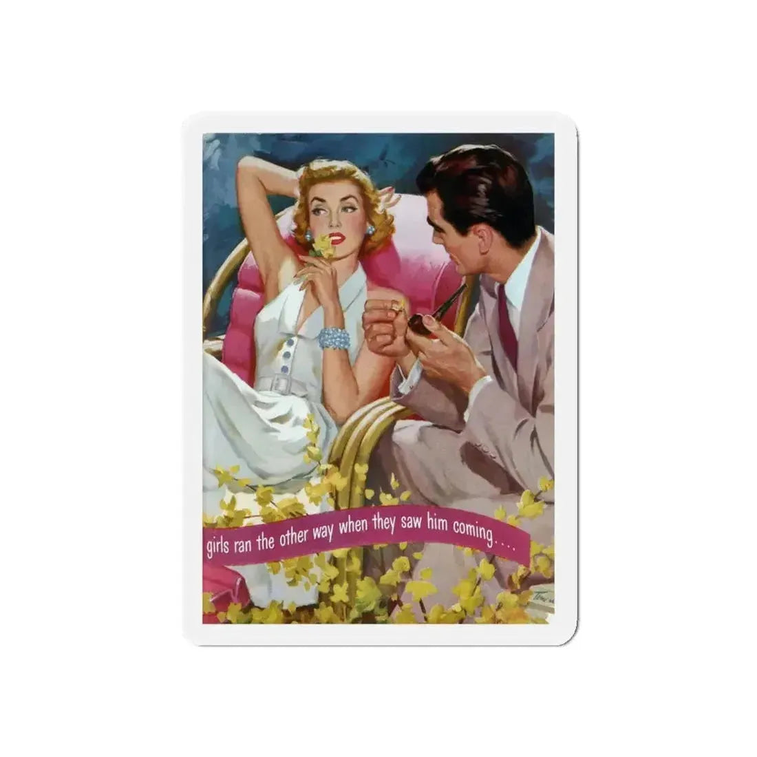 Dangerous Male Ahead!, Ladies' Home Journal, November 1951 (Magazine Illustration) Refrigerator Magnet - The Sticker Space