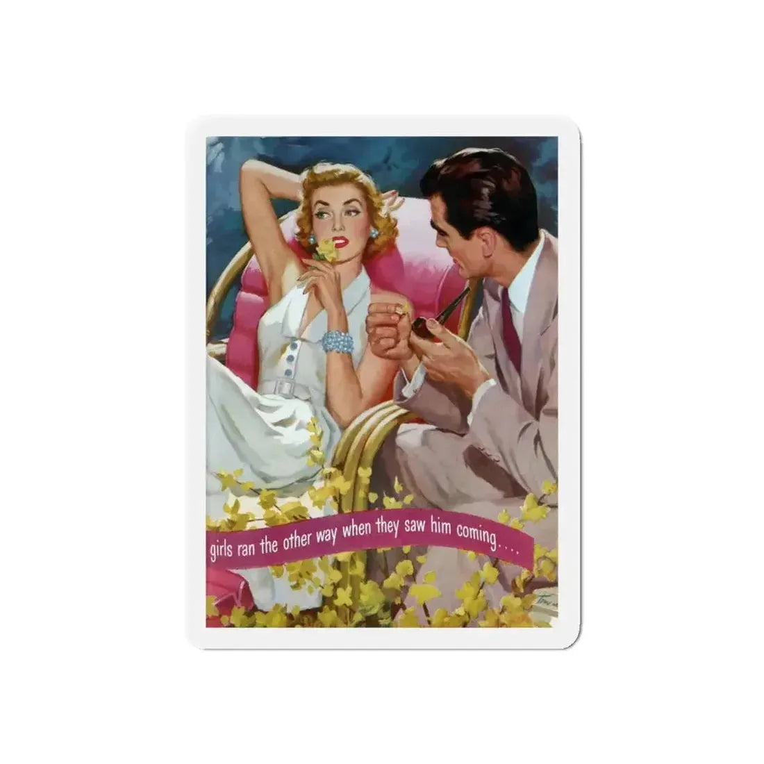 Dangerous Male Ahead!, Ladies' Home Journal, November 1951 (Magazine Illustration) Refrigerator Magnet - The Sticker Space