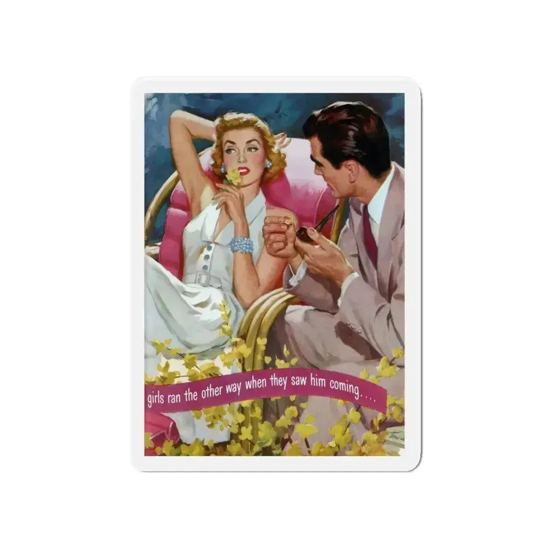 Dangerous Male Ahead!, Ladies' Home Journal, November 1951 (Magazine Illustration) Refrigerator Magnet - The Sticker Space