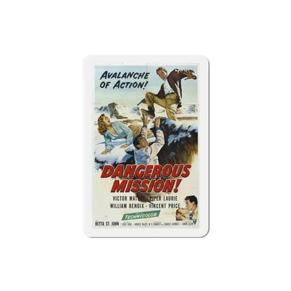 Dangerous Mission 1954 Movie Poster Refrigerator Magnet 3 Inch - The Sticker Space