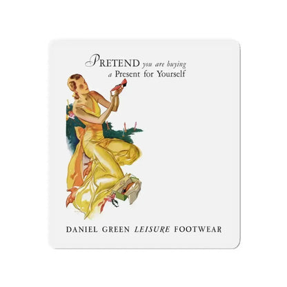Daniel Green Leisure Footwear ad, Ladies' Home Journal, December, 1931 (Magazine Illustration) Refrigerator Magnet 3 Inch - The Sticker Space
