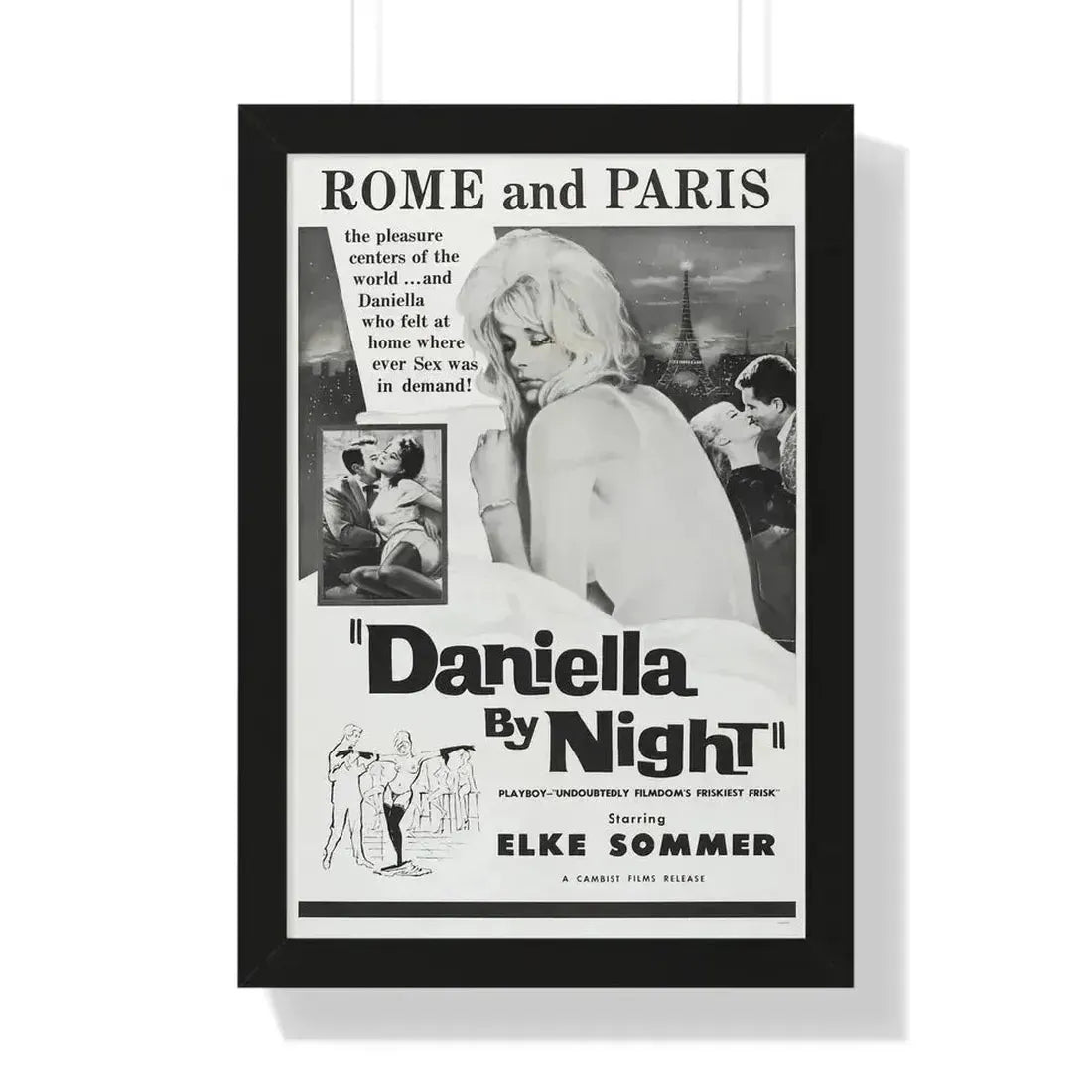DANIELLA BY NIGHT 1961 - Framed Movie Poster 16″ x 24″ Black - The Sticker Space