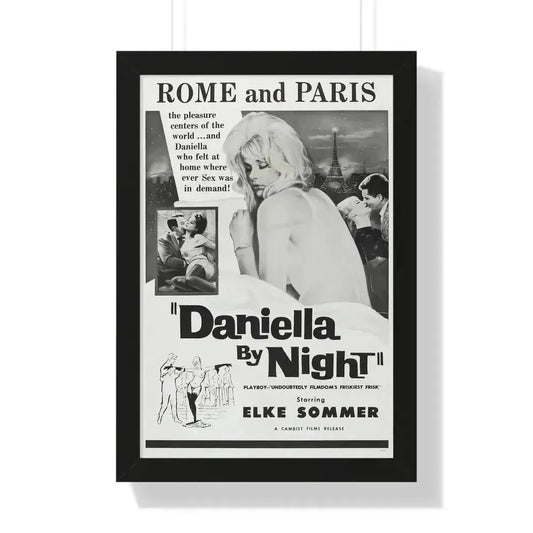 DANIELLA BY NIGHT 1961 - Framed Movie Poster 16″ x 24″ Black - The Sticker Space