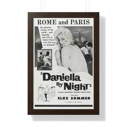 DANIELLA BY NIGHT 1961 - Framed Movie Poster 16″ x 24″ Walnut - The Sticker Space