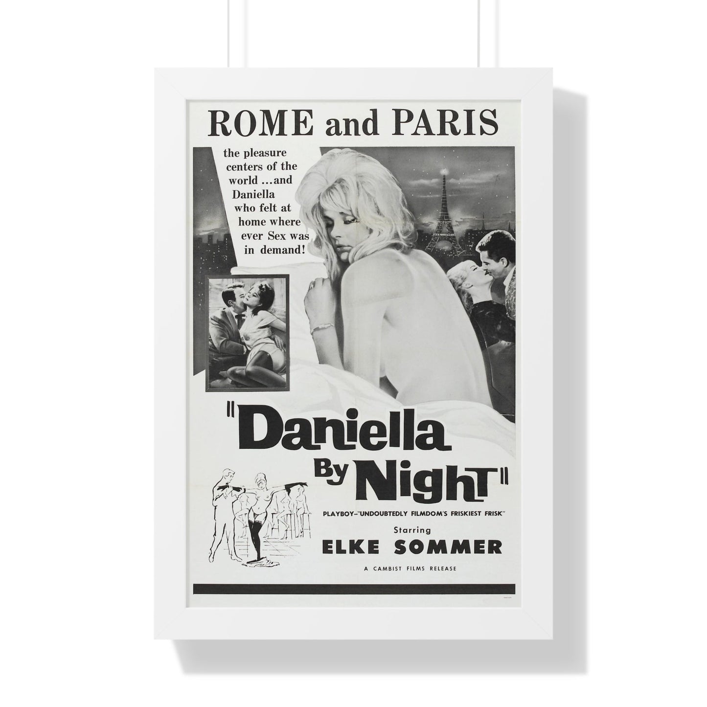 DANIELLA BY NIGHT 1961 - Framed Movie Poster-16″ x 24″-The Sticker Space