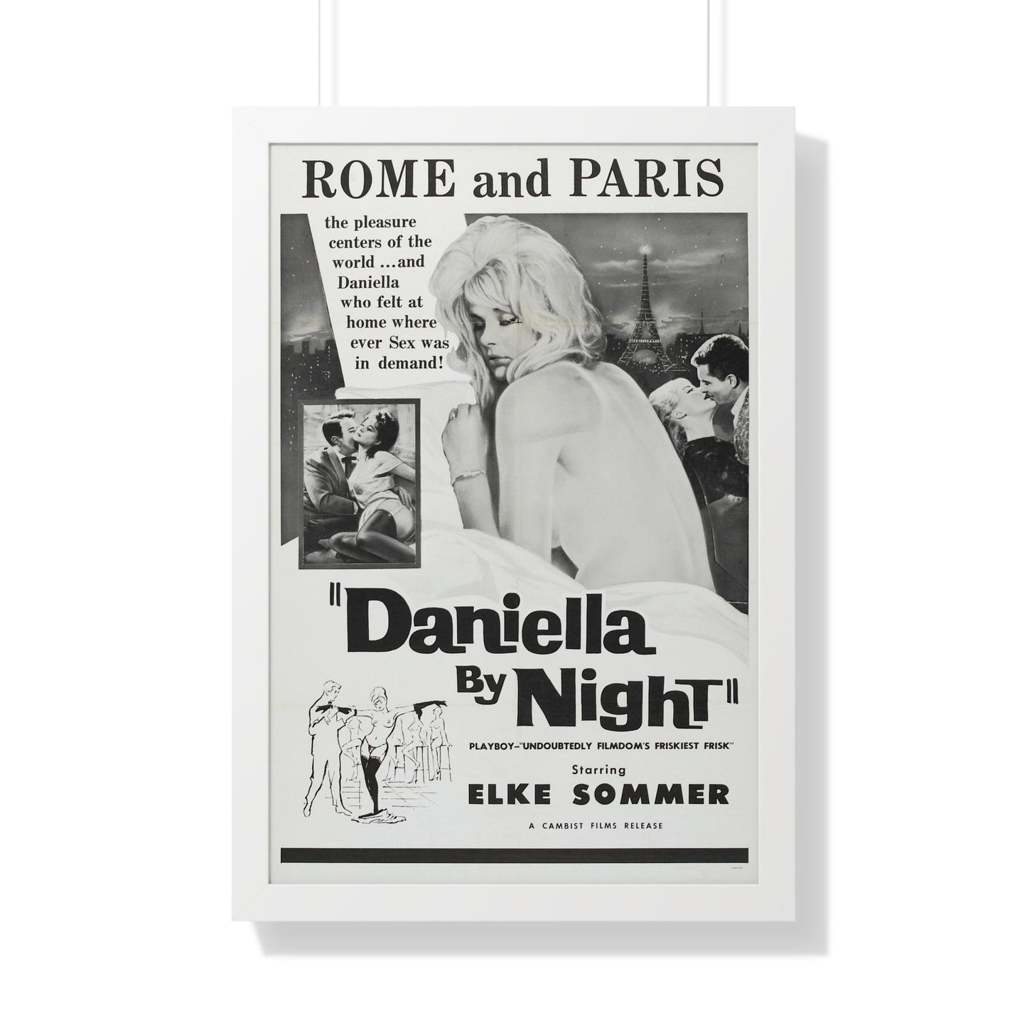 DANIELLA BY NIGHT 1961 - Framed Movie Poster-20" x 30"-The Sticker Space