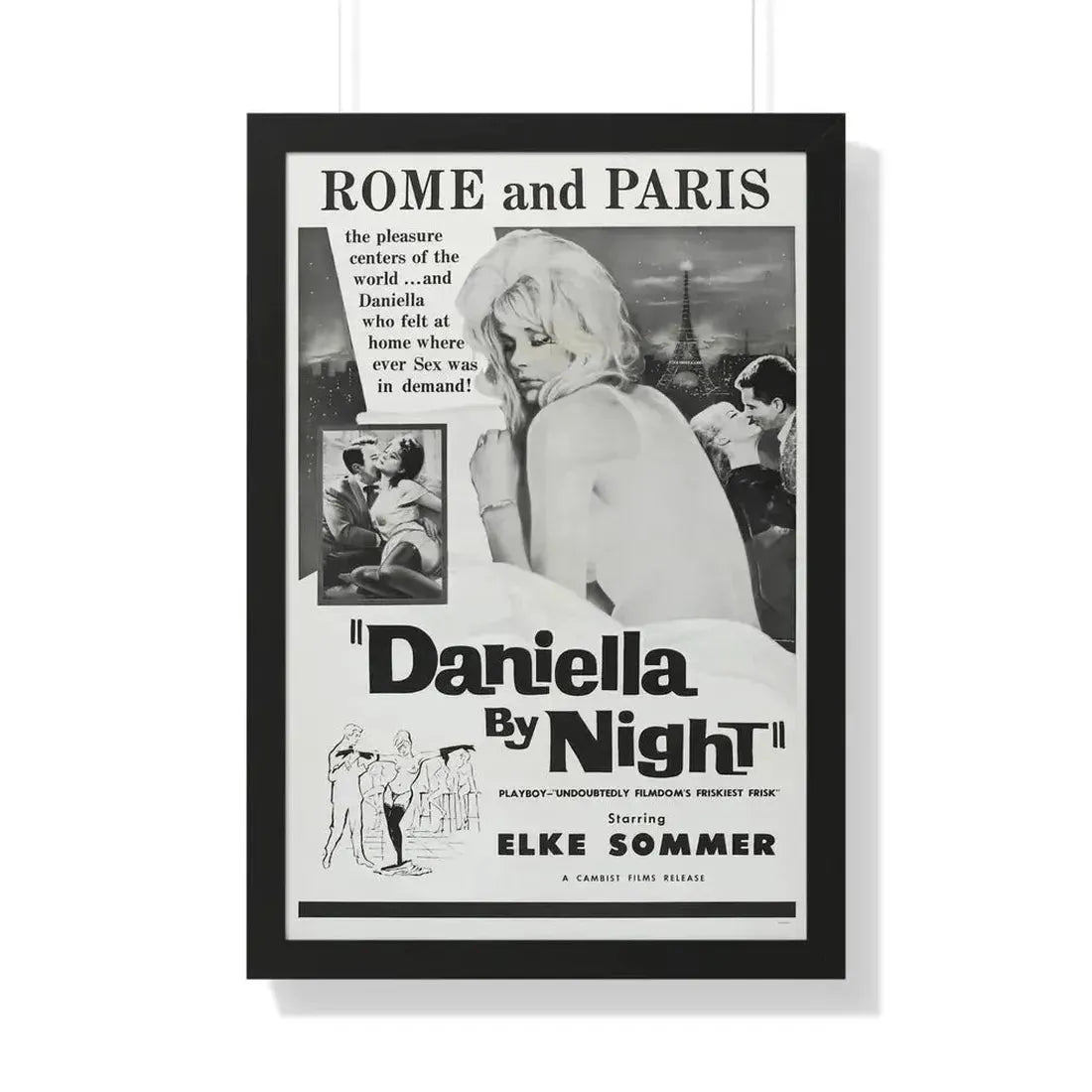 DANIELLA BY NIGHT 1961 - Framed Movie Poster - The Sticker Space