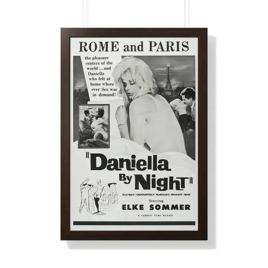 DANIELLA BY NIGHT 1961 - Framed Movie Poster - The Sticker Space