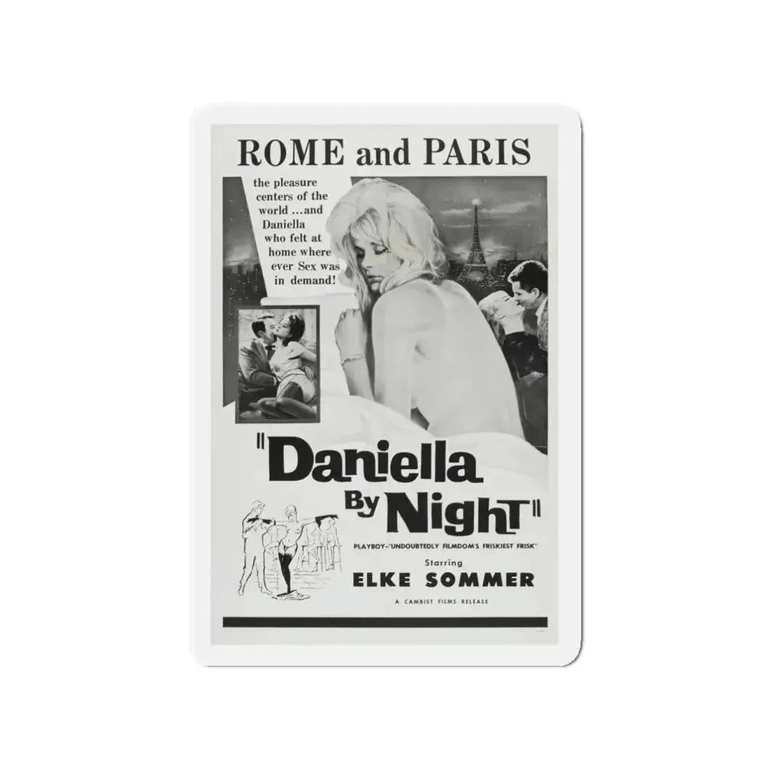 DANIELLA BY NIGHT 1961 Movie Poster - Refrigerator Magnet 3 Inch - The Sticker Space